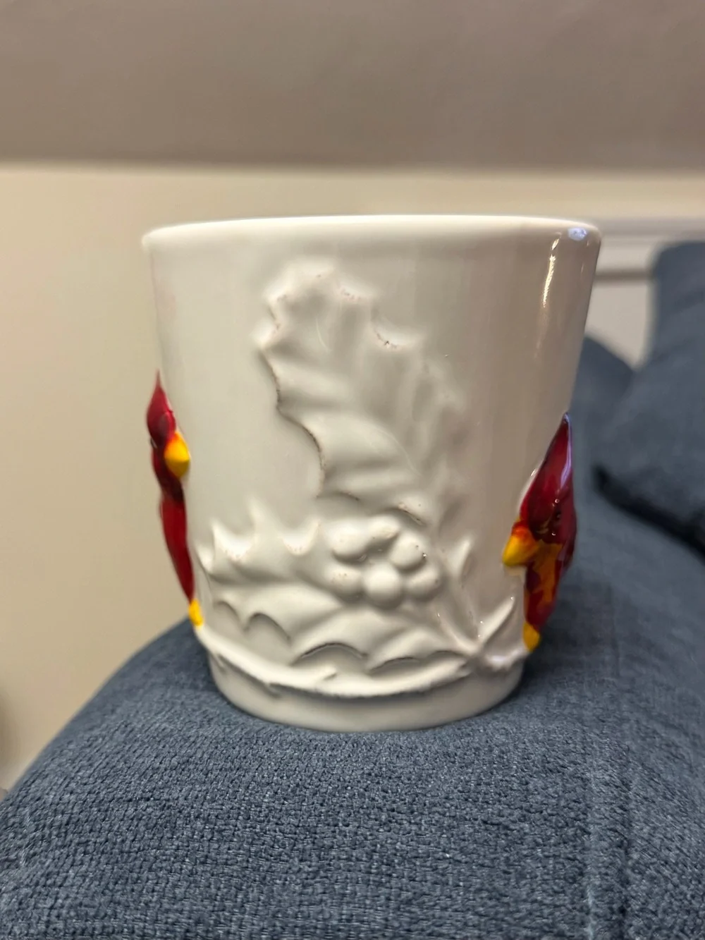 Pottery Barn Cardinal 3D Stoneware Mug